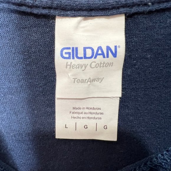 Gildan Woman’s Shirt sz Lg.  Michigan Wolverines Navy Blue & Yellow T-shirt - Picture 6 of 7